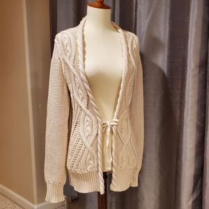 BR thick cotton cable open cardigan